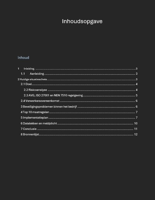 Adviesrapport screenshot