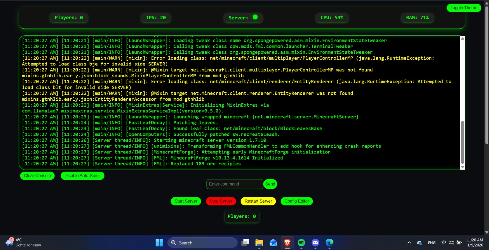 MC Server screenshot